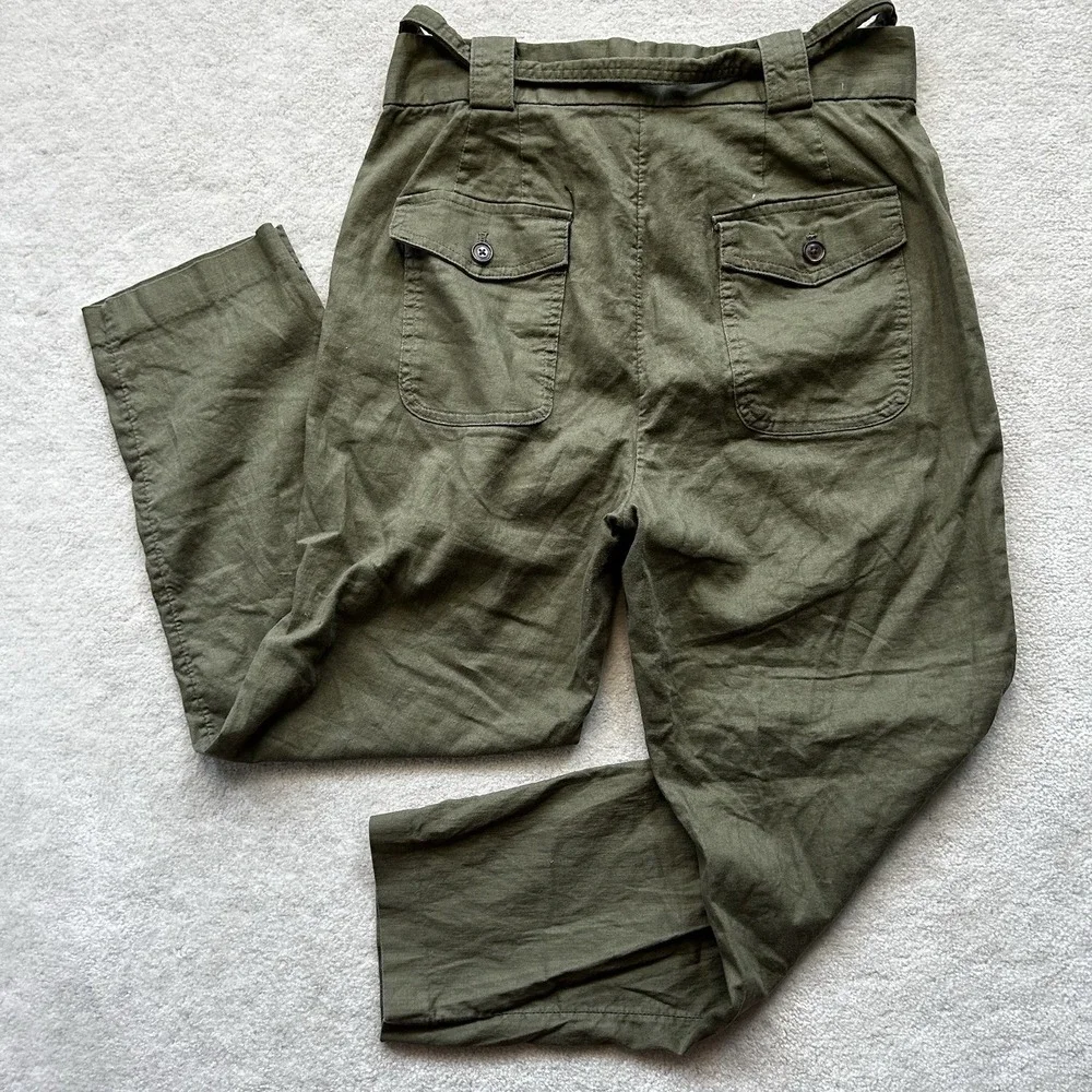BANANA REPUBLIC Linen Pants Women's 8 Slim Stretch Fatigues Summer Lightweight